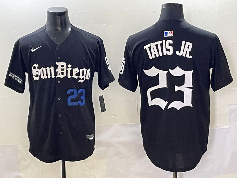Men 2025 San Diego Padres #23 Tatis jr Black Five generations Joint Name Nike MLB Jersey style 3->san diego padres->MLB Jersey